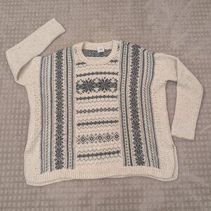 CAbi Chalet Fair Isle Pullover Sweater Oversized - Women's sz S